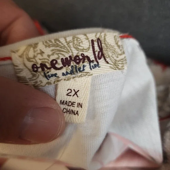 One World Womens 2X Christmas Poinsettia Nutcracker Print V Neck Tunic Top - Picture 6 of 9